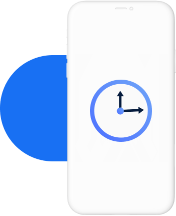 vector image of phone displaying clock