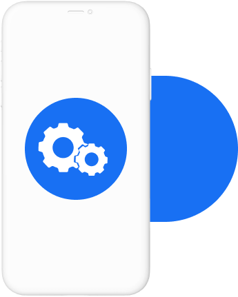 vector image of mobile phone and gears icon