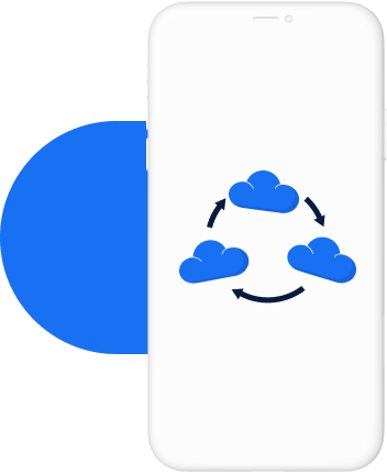 vector image of phone and cloud computing