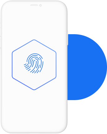 vector image of phone and fingerprint lock