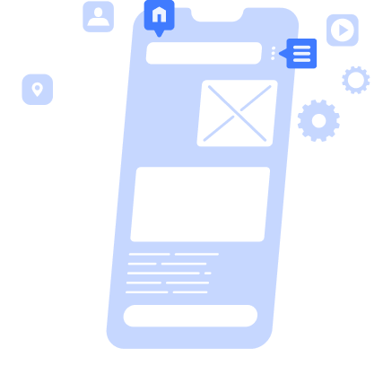 vector image of an mobile phone and icons of various features