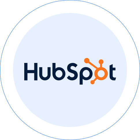 hubspot logo inside a big circle