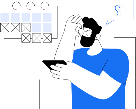 vector image of an man searching something on the mobile