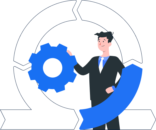 vector image of an man rolling the wheel