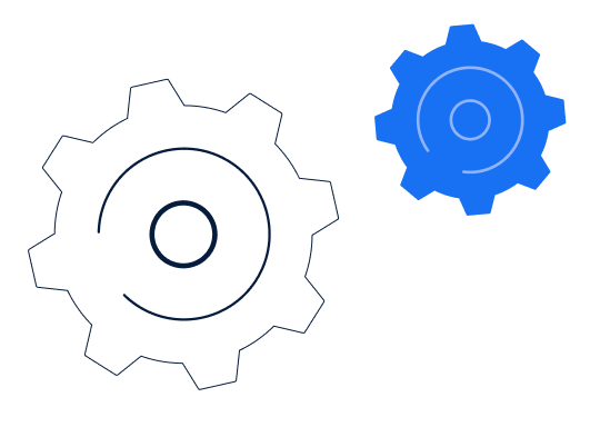 vector image of two gear icons