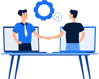 vector image of two person shaking hands